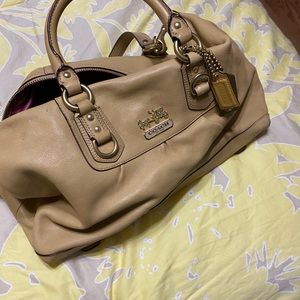 Tan coach handbag